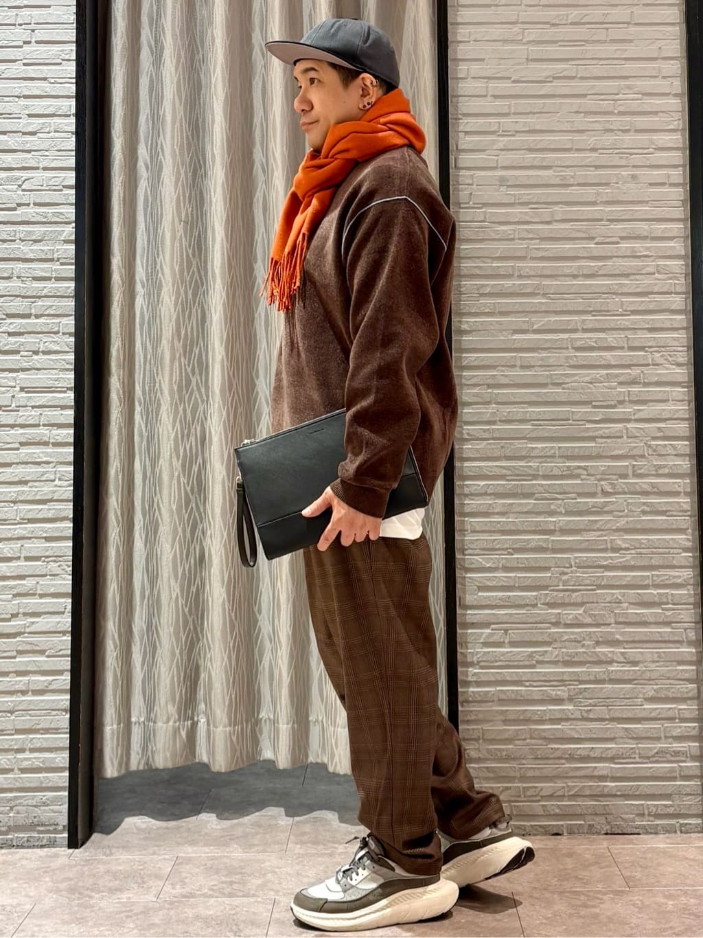 Pーyamaさんの「THE SHOP TK｜【包み込まれるような柔らかさ】配色モールニット 洗濯機OK」を使ったコーディネート
