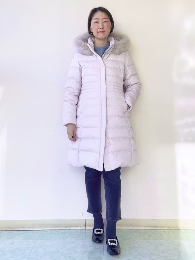 aliceさんの「UNTITLED｜【はっ水機能/フード取り外し可/防寒】ロングダウンコート」を使ったコーディネート