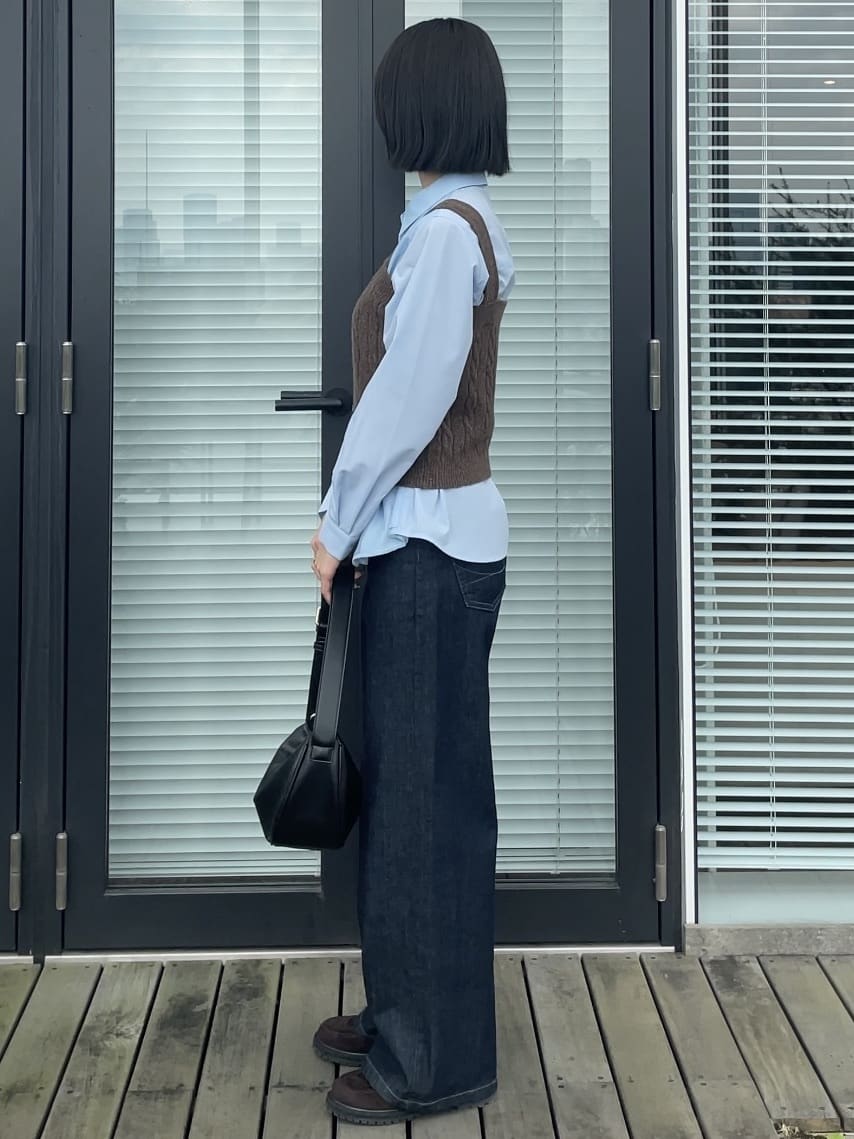 NATSUMIさんの「grove｜【SETITEM】ケーブルニットビスチェ」を使ったコーディネート