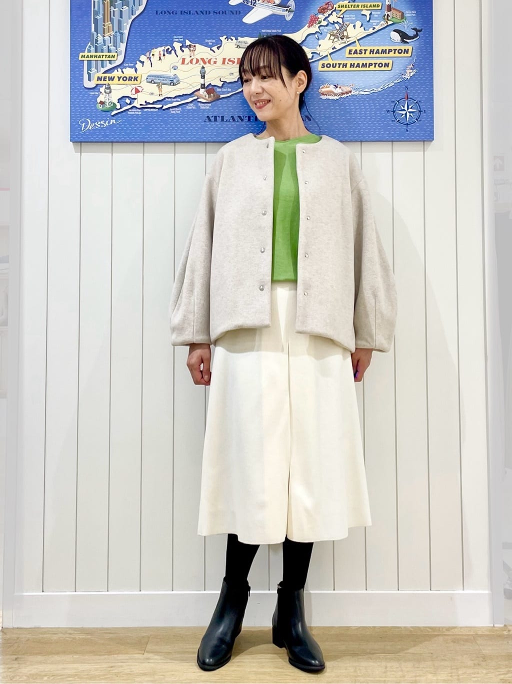 uwatokoさんの「Dessin｜【洗える】ウールブレンド後ろボタンニット」を使ったコーディネート