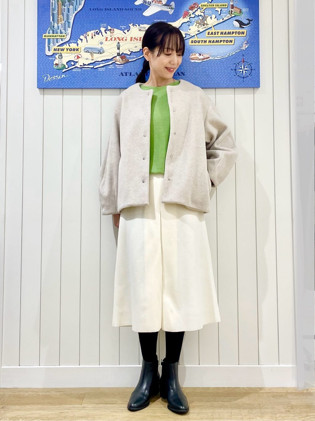 uwatokoさんの「Dessin｜【洗える】ウールブレンド後ろボタンニット」を使ったコーディネート
