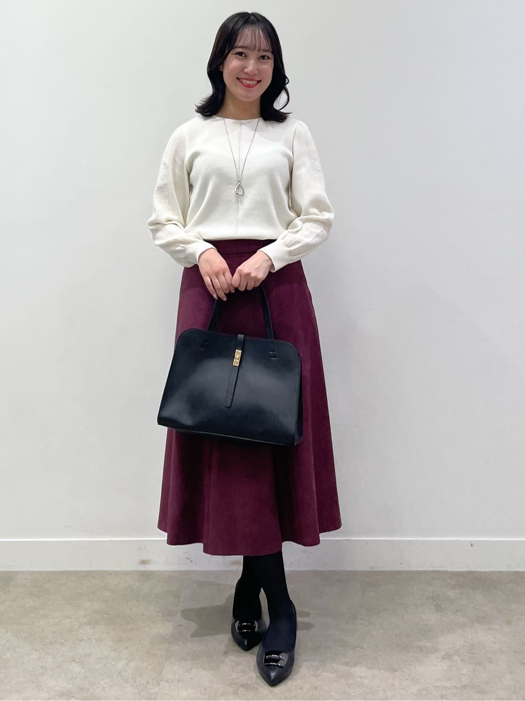 yukariさんの「Reflect｜【選べる8色／スカートにもパンツにも◎】ウール混ボートネックニット」を使ったコーディネート