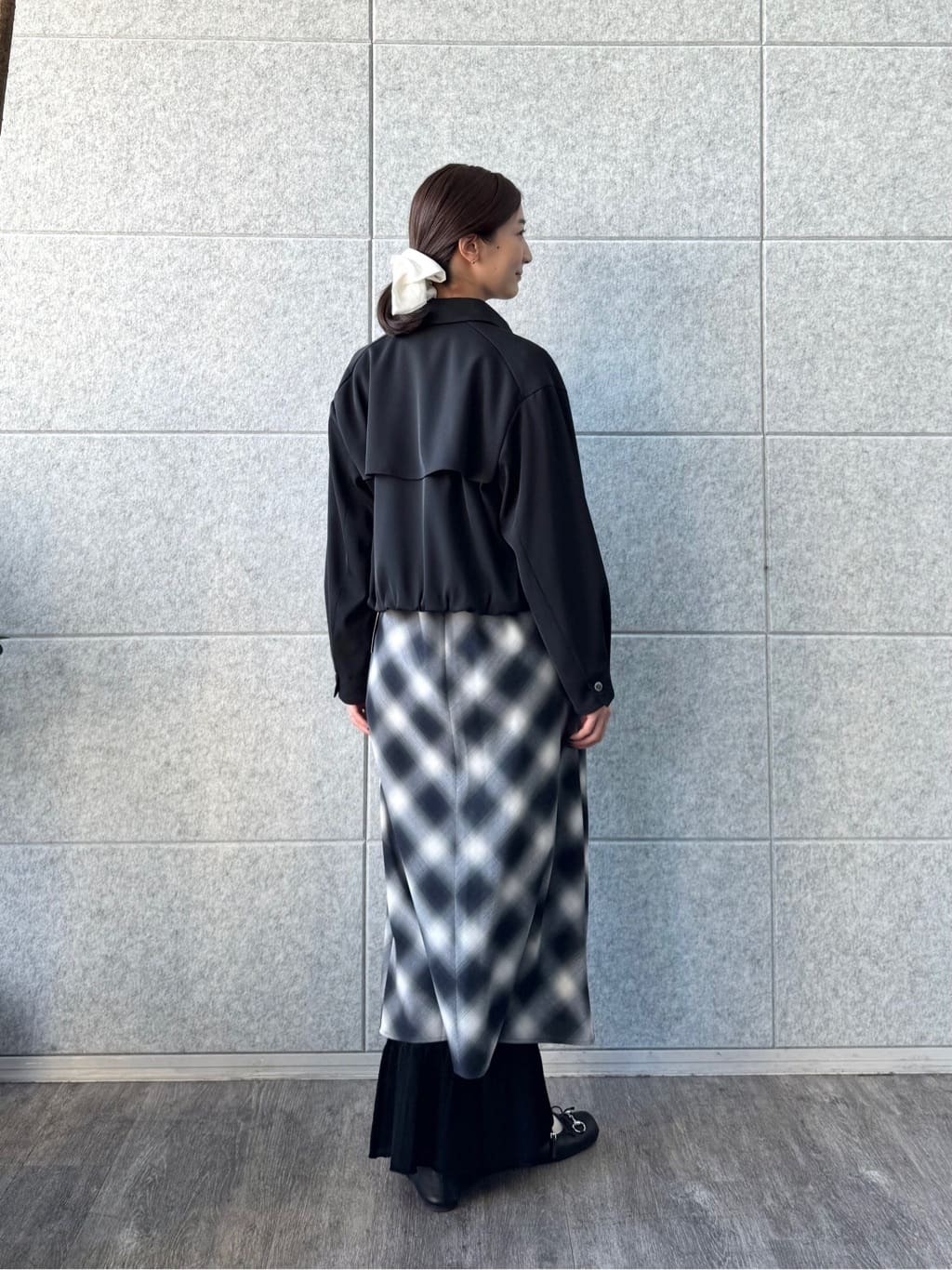 uchi__yamaさんの「CODE A｜shadow check femi dress」を使ったコーディネート