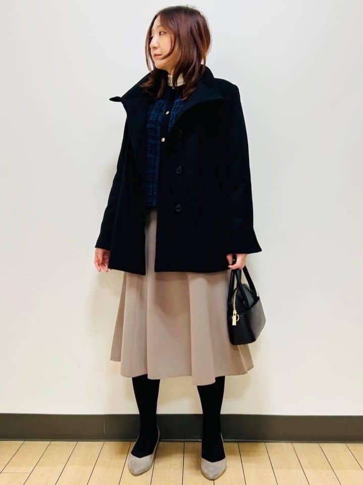 miiiさんの「Reflect｜【SS-4Lサイズ／衿が顔に当たらない◎】スタンドネックミドルコート」を使ったコーディネート