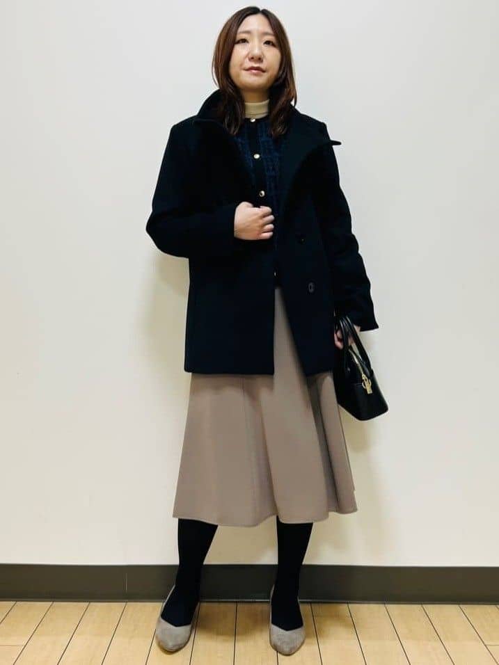 miiiさんの「Reflect｜【SS-4Lサイズ／衿が顔に当たらない◎】スタンドネックミドルコート」を使ったコーディネート