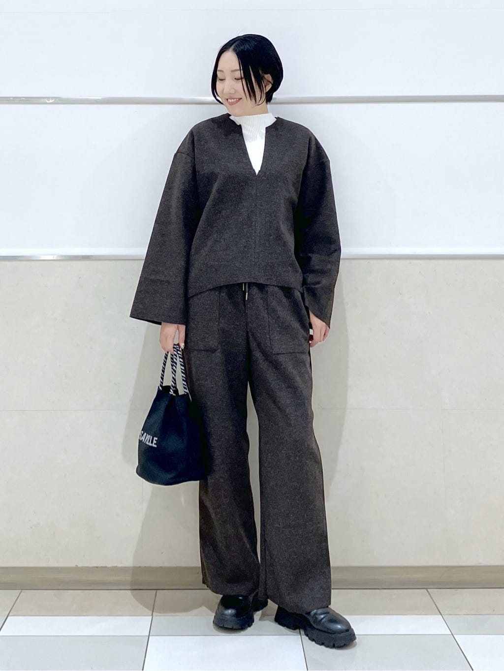 eriko さんの「Dessin｜【洗える】リブタートルネックニット」を使ったコーディネート