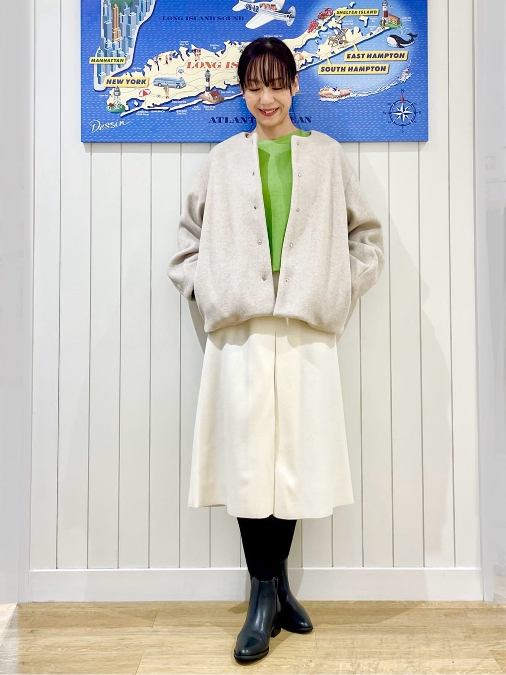 uwatokoさんの「Dessin｜【洗える】ウールブレンド後ろボタンニット」を使ったコーディネート