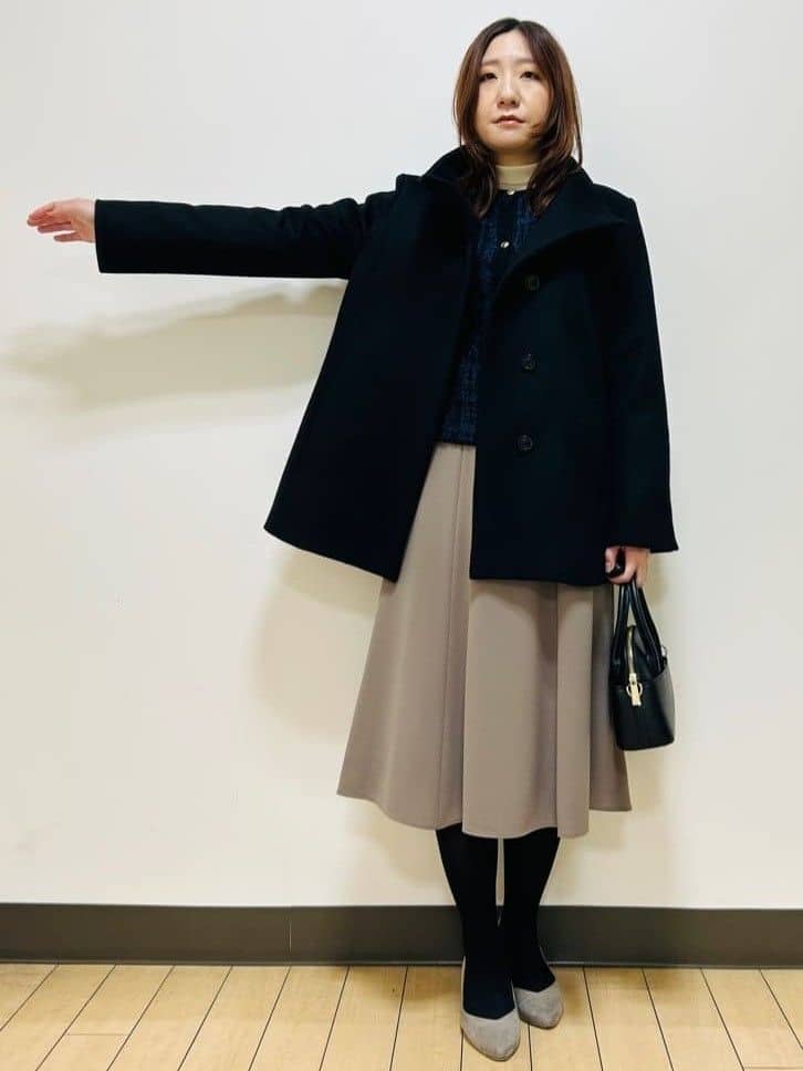miiiさんの「Reflect｜【SS-4Lサイズ／衿が顔に当たらない◎】スタンドネックミドルコート」を使ったコーディネート