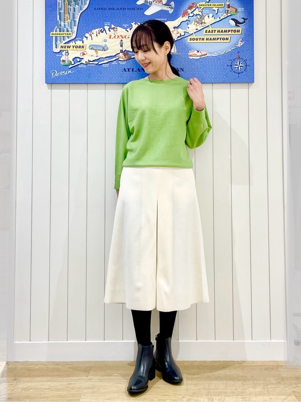 uwatokoさんの「Dessin｜【洗える】ウールブレンド後ろボタンニット」を使ったコーディネート