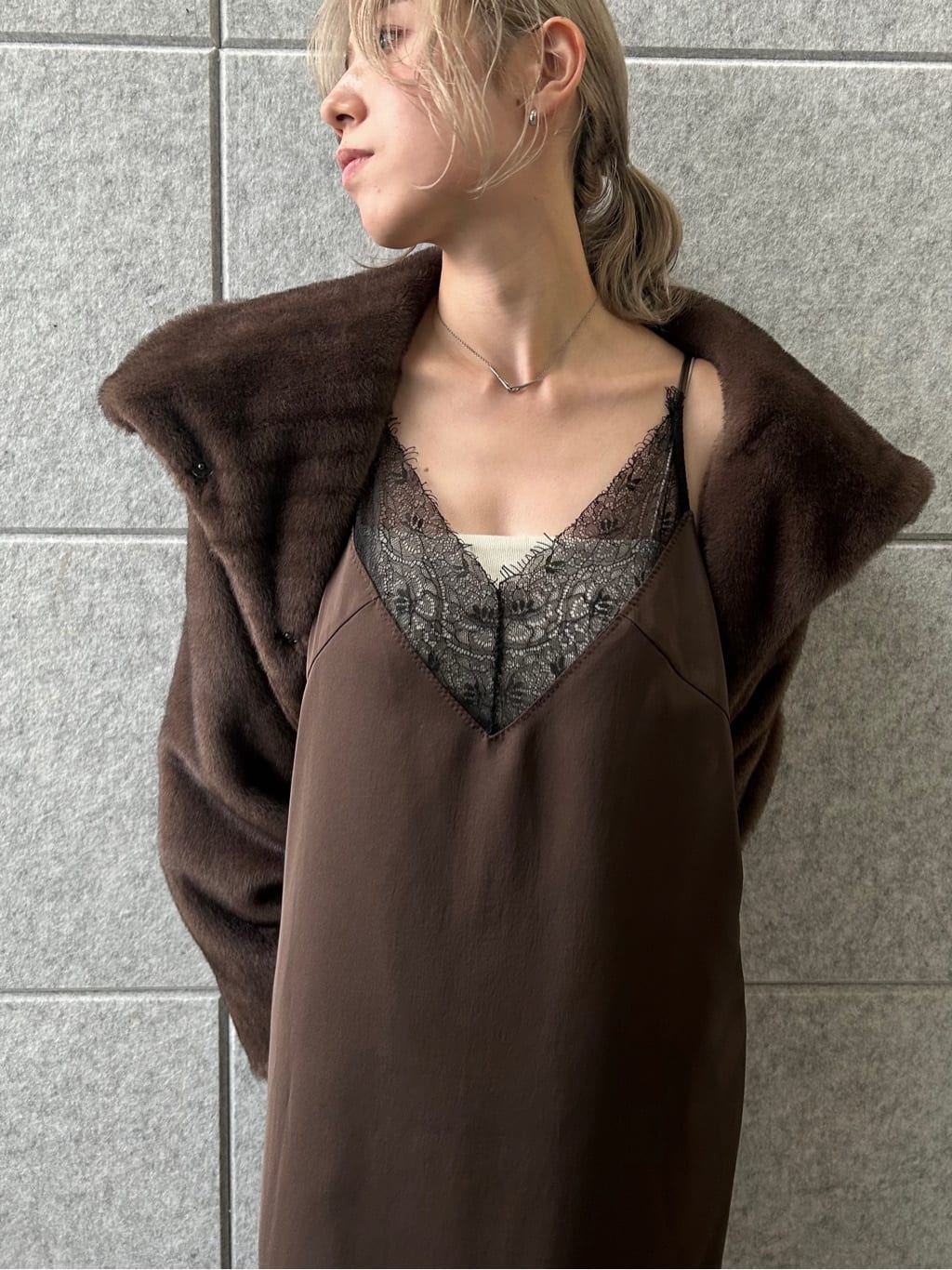 honoka Aさんの「CODE A｜faux mink short jacket」を使ったコーディネート