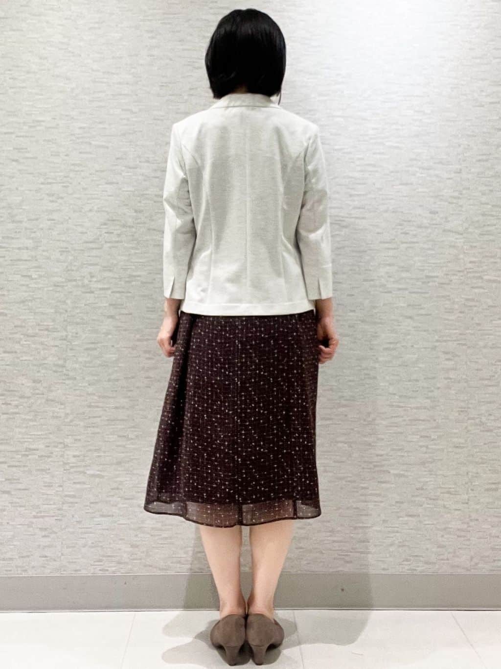 marikoさんの「Reflect｜【WEB先行カラーあり／マシンウォッシュ可／ナローベルト付き】オフボディツイードチェックワンピース」を使ったコーディネート