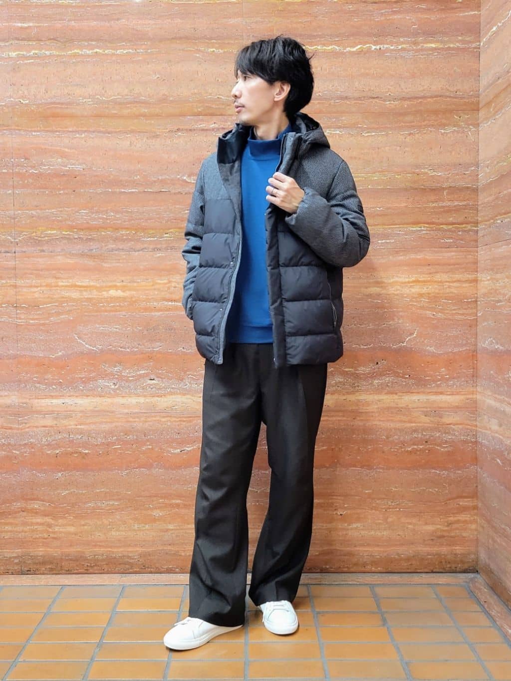 piroyaさんの「TAKEO KIKUCHI｜カラーコンビ ダウンブルゾン」を使ったコーディネート