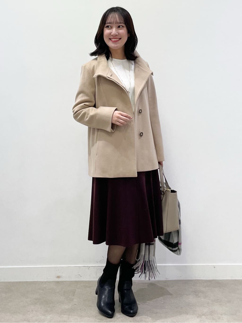 yukariさんの「Reflect｜【選べる8色／スカートにもパンツにも◎】ウール混ボートネックニット」を使ったコーディネート