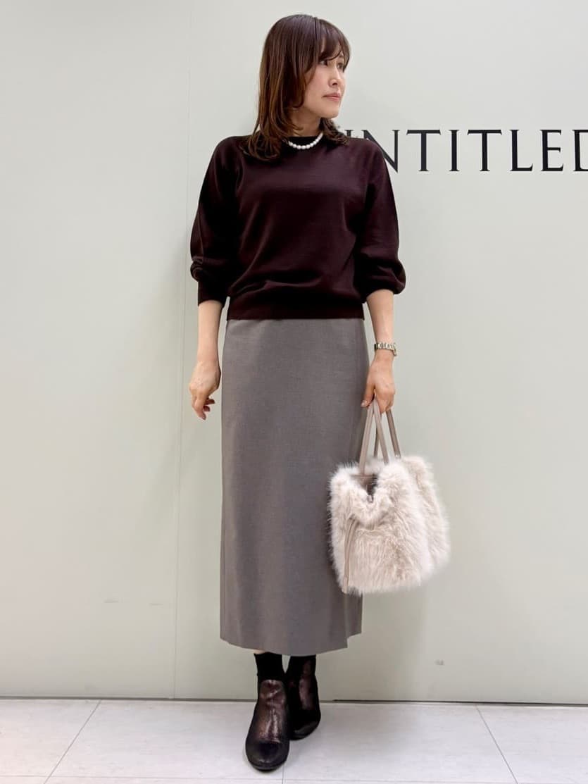 Sakaiさんの「UNTITLED｜【8色展開／コンパクト丈】レーヨン混 コクーンニット」を使ったコーディネート