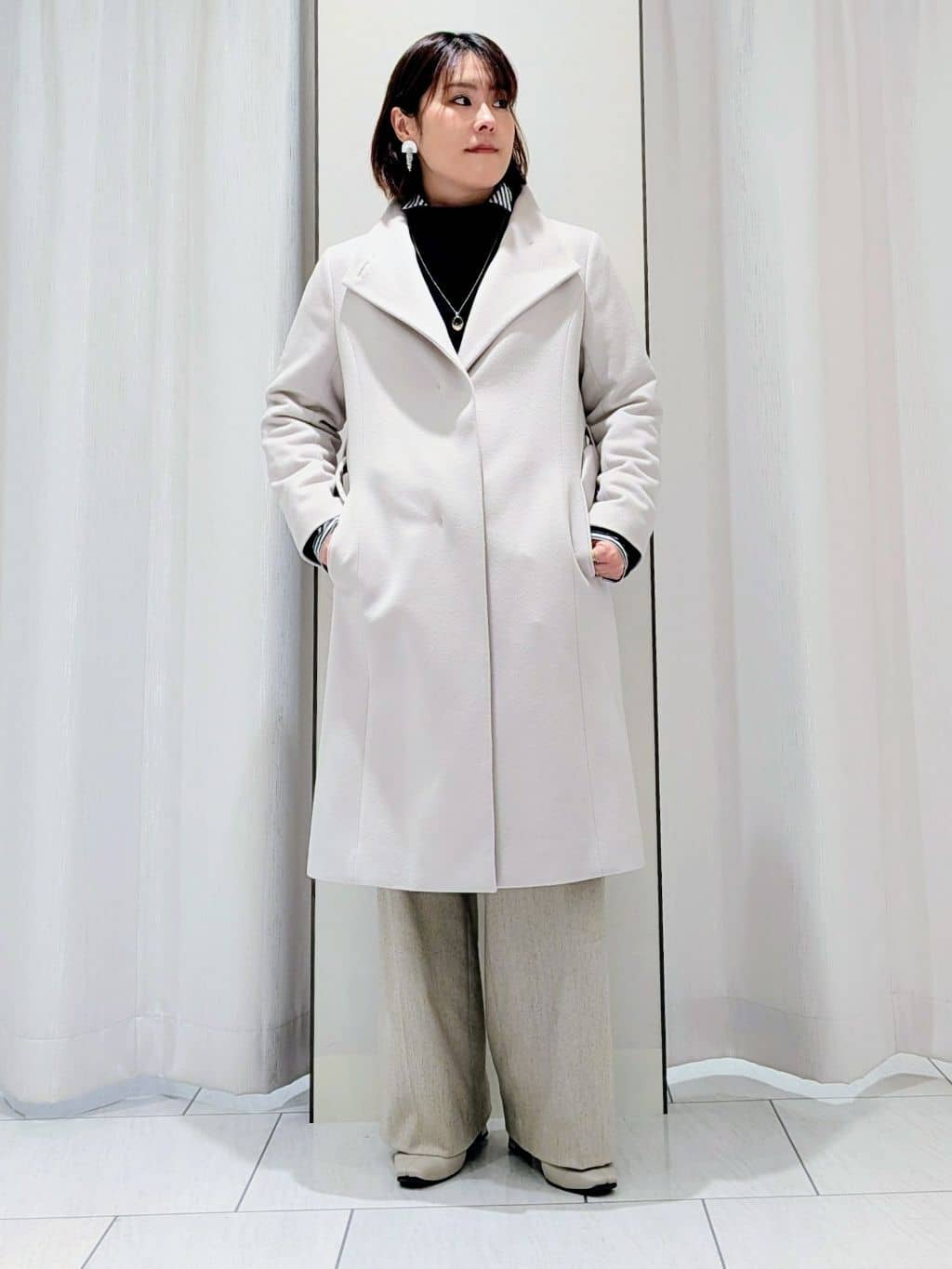 Onumaさんの「UNTITLED｜【洗える】スポンディッシュ ボトルネックニット」を使ったコーディネート