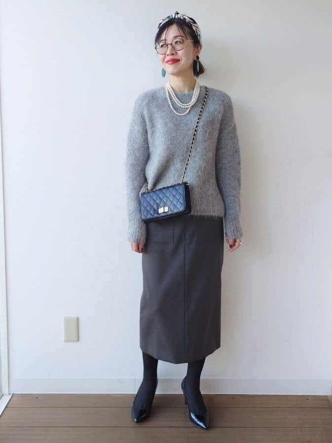MUTSUKOさんの「UNTITLED｜【ゆったり】アルパカ混シャギーニット」を使ったコーディネート