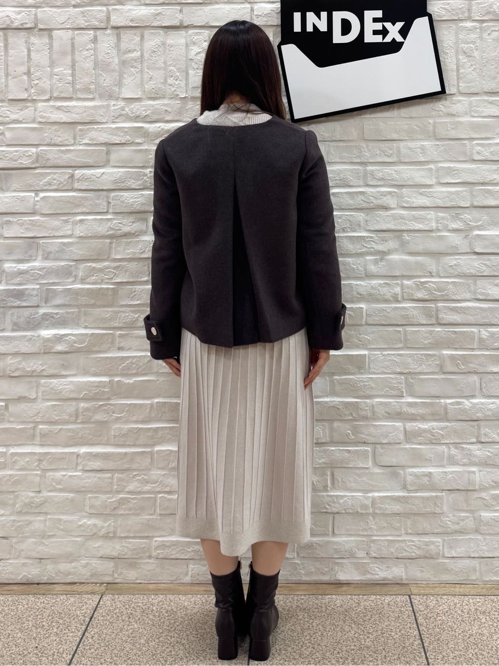 mihaさんの「index｜ラメフェザープルオーバーセット ニットワンピース【洗濯機OK】《XS～LL》」を使ったコーディネート