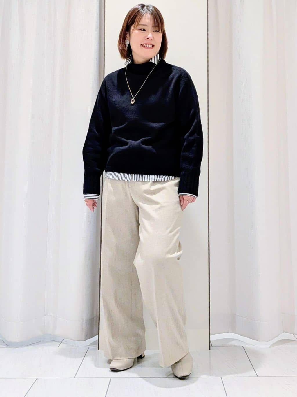 Onumaさんの「UNTITLED｜【洗える】スポンディッシュ ボトルネックニット」を使ったコーディネート