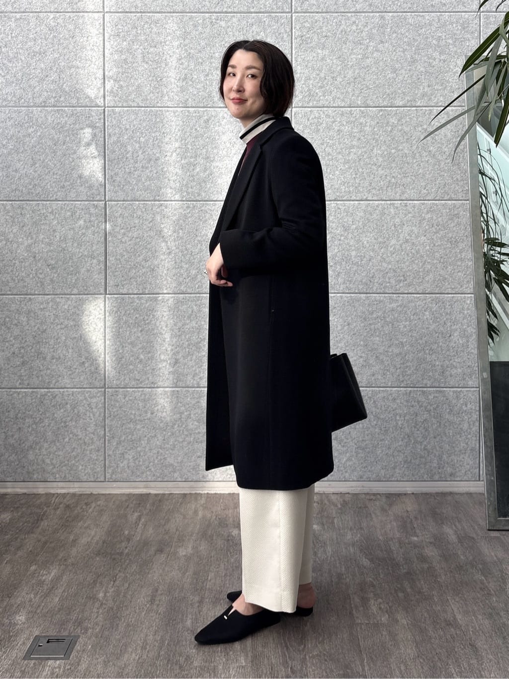 yuriさんの「INDIVI｜【洗える／毛玉になりにくい】エクストラファインウール ハイネックニット」を使ったコーディネート