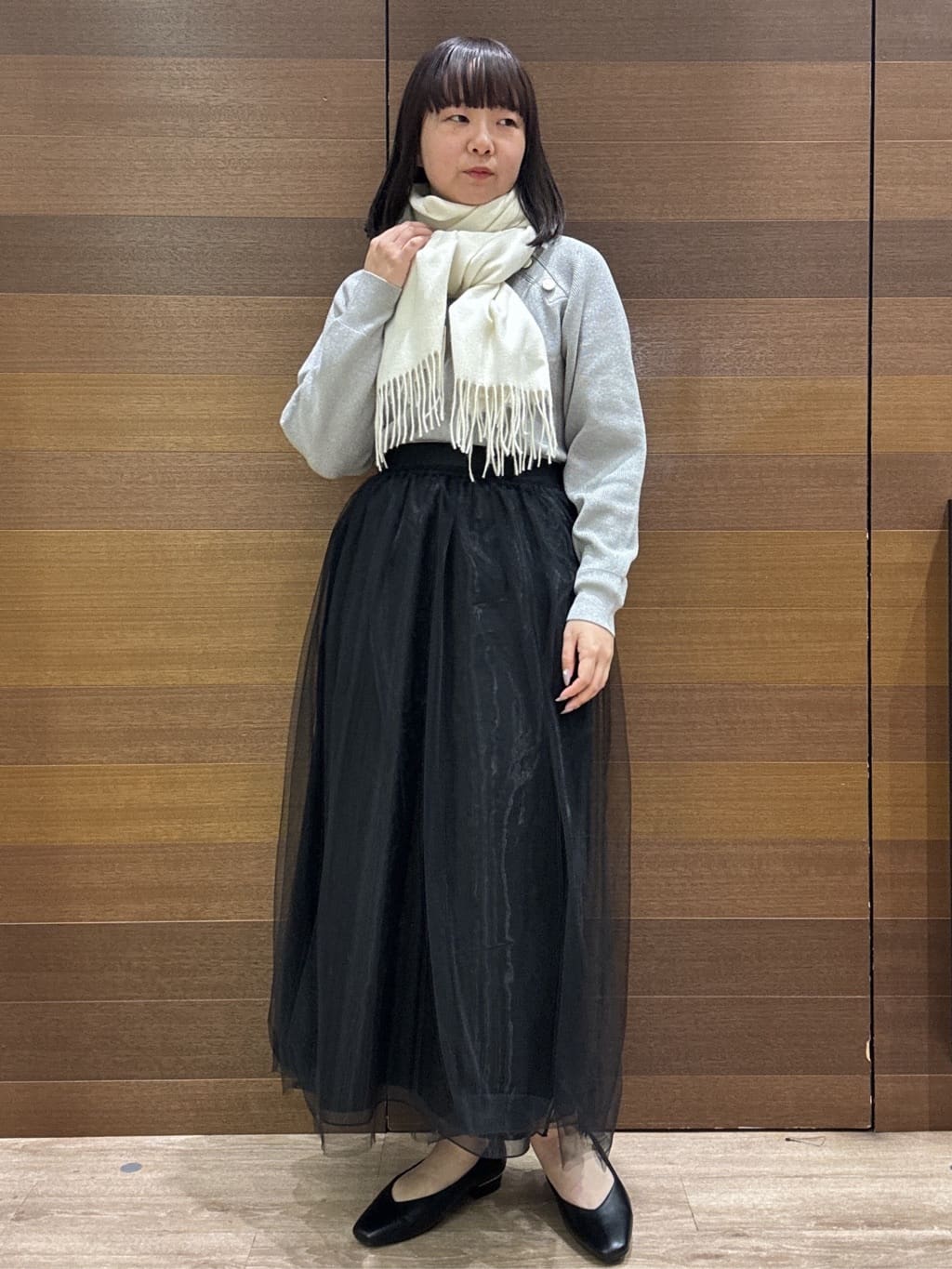 yumeさんの「OPAQUE.CLIP｜ボタンデザインラメニット【洗濯機OK】」を使ったコーディネート
