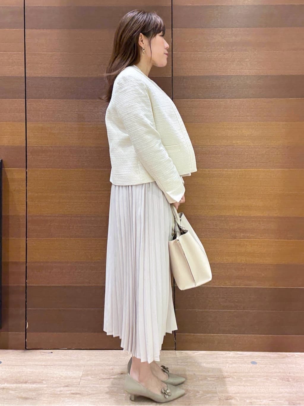 maichiさんの「OPAQUE.CLIP｜《通勤対応》ジョーゼットプリーツワンピース【洗濯機OK】」を使ったコーディネート
