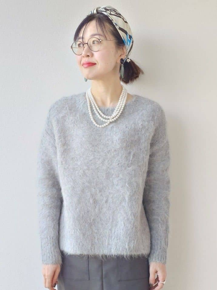 MUTSUKOさんの「UNTITLED｜【ゆったり】アルパカ混シャギーニット」を使ったコーディネート