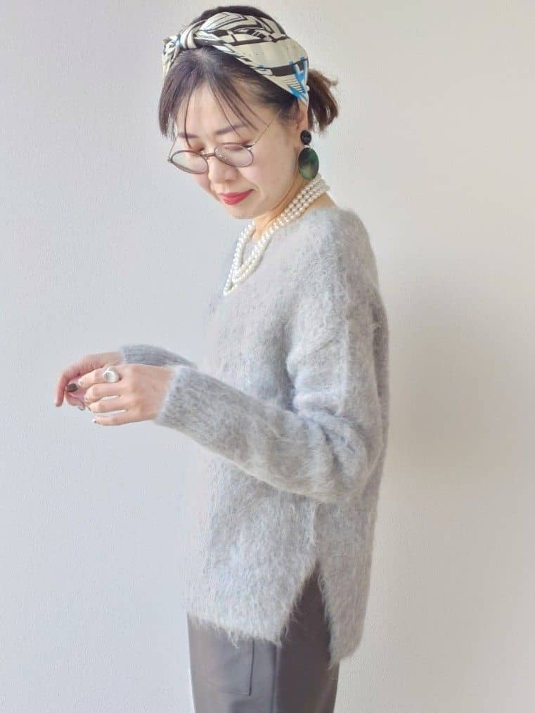 MUTSUKOさんの「UNTITLED｜【ゆったり】アルパカ混シャギーニット」を使ったコーディネート