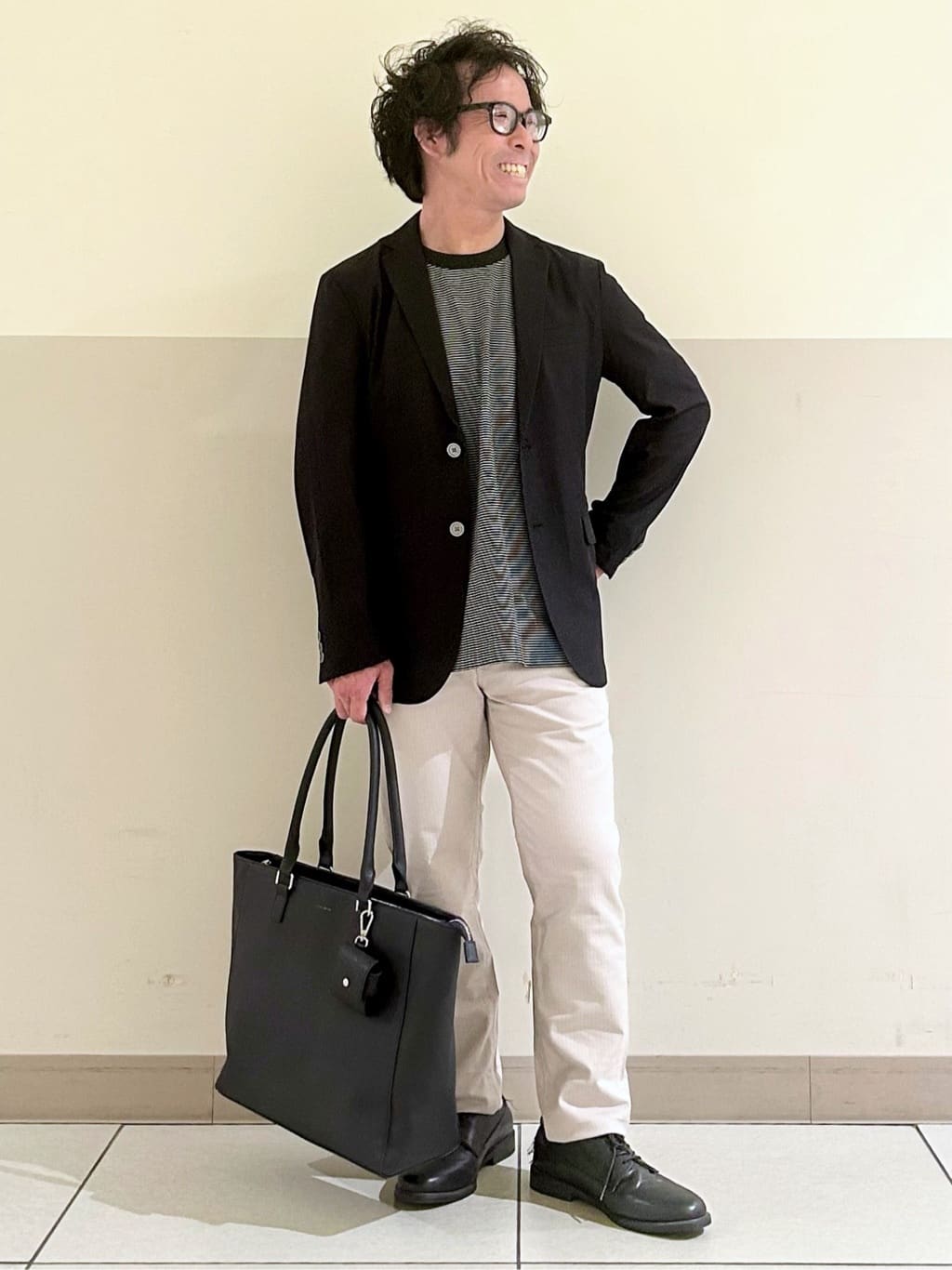 KENJI Iさんの「THE SHOP TK｜シャリルジャージ ジャケット　洗濯機OK/吸水速乾/イージーケア/セットアップ可」を使ったコーディネート