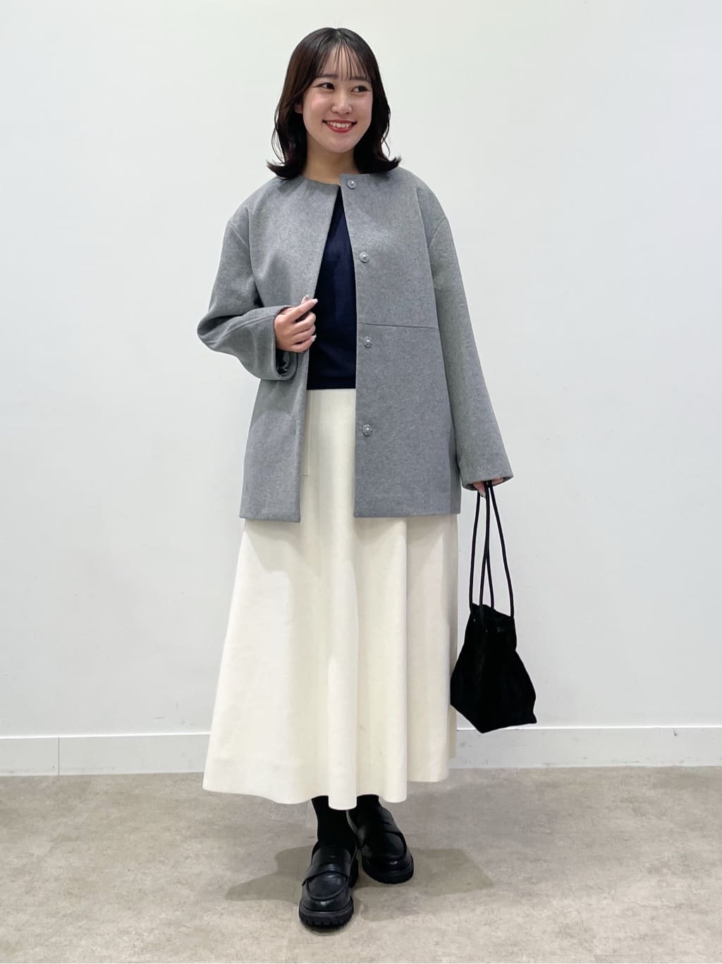 yukariさんの「Dessin｜【洗える】ウールブレンド後ろボタンニット」を使ったコーディネート