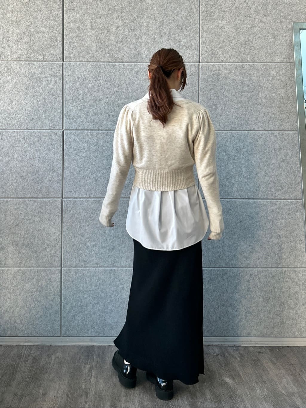 harunaさんの「CODE A｜M cloudy puff cardigan」を使ったコーディネート