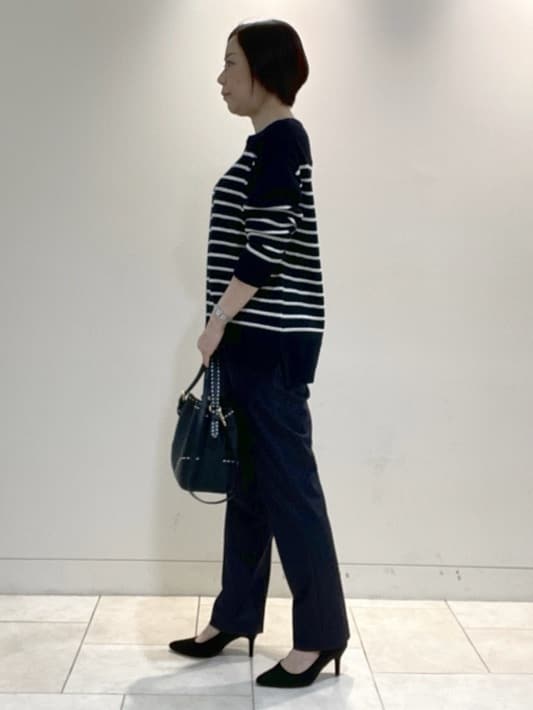 フミさんの「Reflect｜【高身長さんに嬉しい長め丈追加！／私のパンツ／すっきり見え◎】テーパードパンツ」を使ったコーディネート