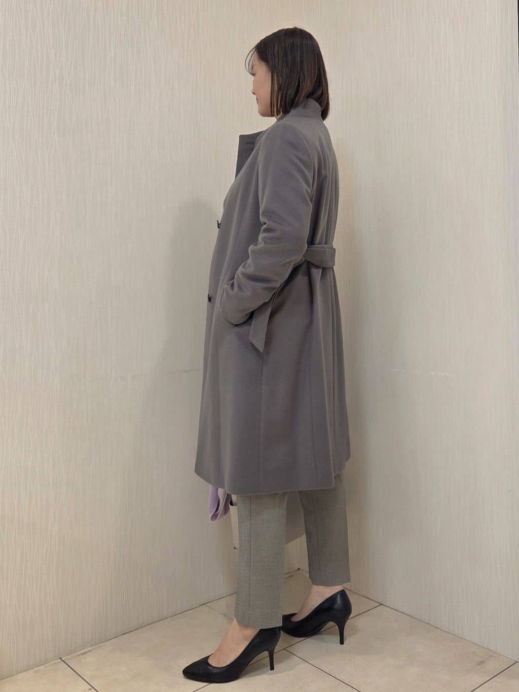 naokoさんの「UNTITLED｜【きれいめ/スタイリッシュ】2WAYスタンドカラーロングコート」を使ったコーディネート