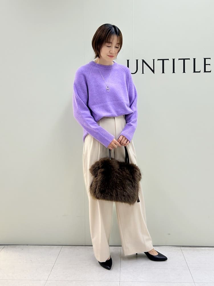 Mikiさんの「UNTITLED｜【重ね着もおすすめ/洗える】ウールカシミヤ クルーネックニット」を使ったコーディネート