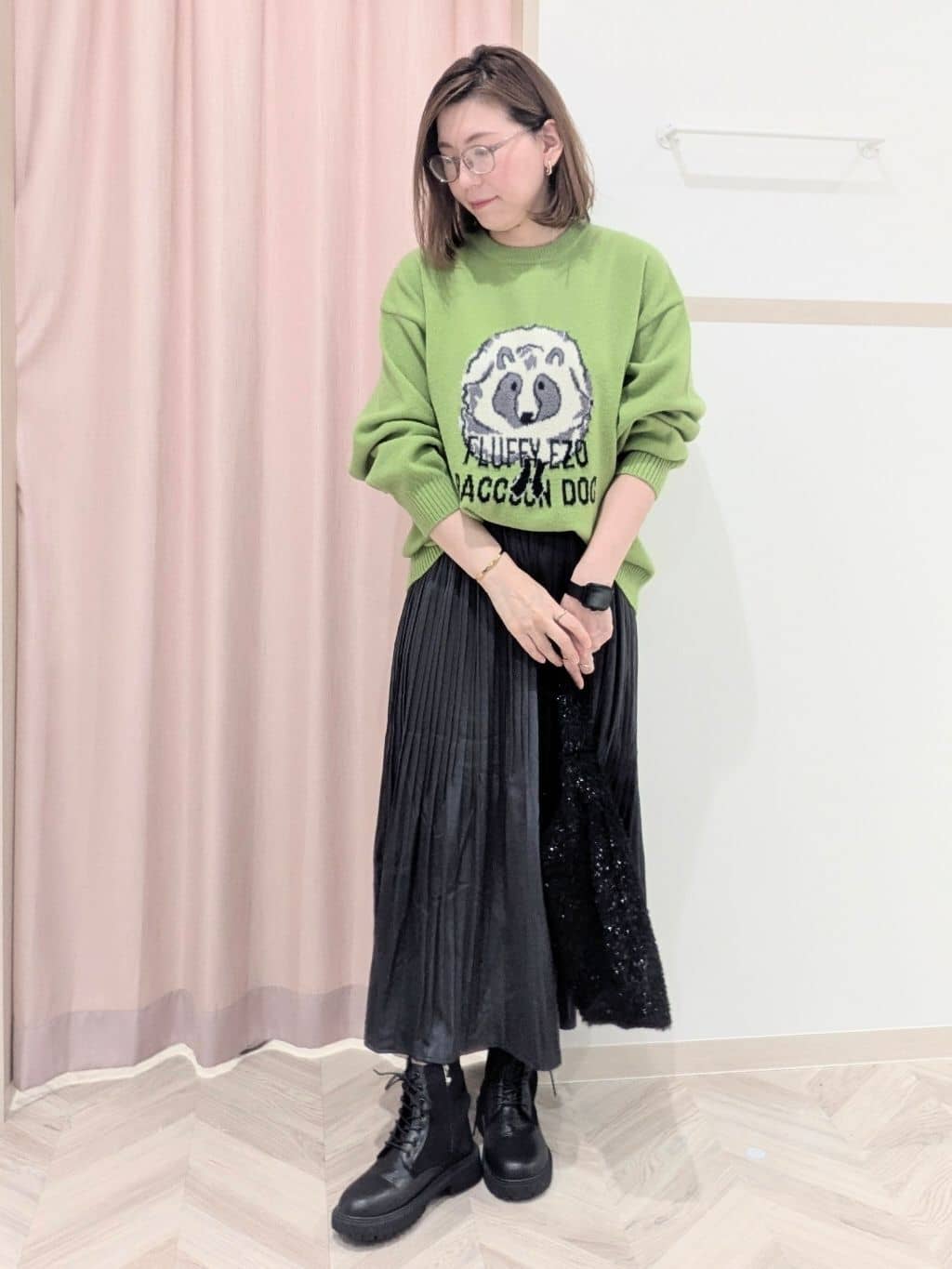 miyuさんの「SHOO･LA･RUE｜【S-LL】大人綺麗 レザー調リブブルゾン」を使ったコーディネート