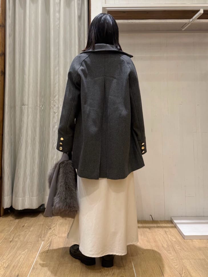 chさんの「THE SHOP TK｜クラシカルな装い ウールライクスタンドカラーコート」を使ったコーディネート