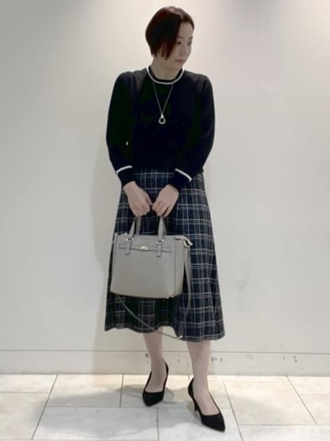 フミさんの「Reflect｜【SS-4Lサイズ／衿が顔に当たらない◎】スタンドネックミドルコート」を使ったコーディネート
