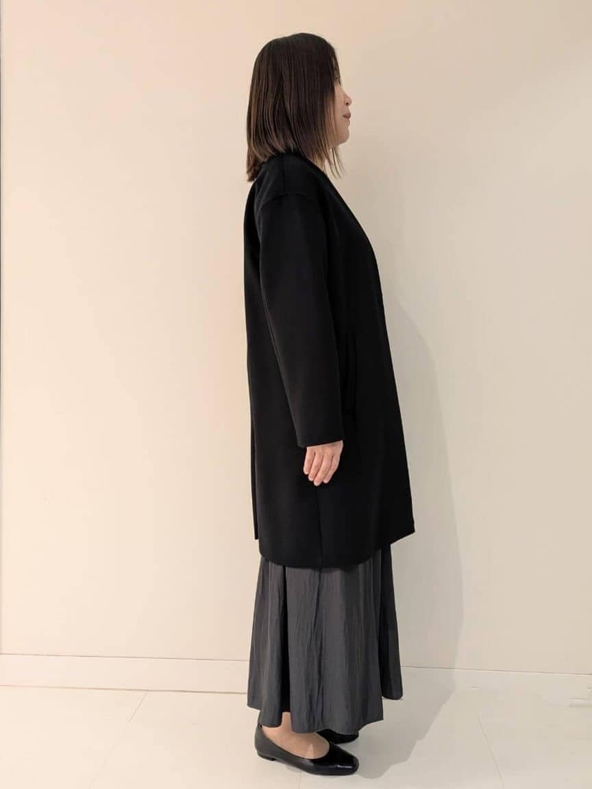 tomoさんの「UNTITLED｜【洗える/薄手/ウール100%】Vネックロングウールニット」を使ったコーディネート