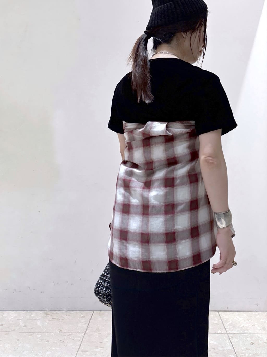 mameさんの「OPAQUE.CLIP｜フロッキーチュールTシャツ【洗濯機洗い可】」を使ったコーディネート