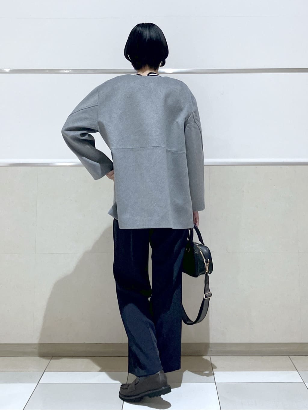 eriko さんの「Dessin｜ウール混クルーネックコート」を使ったコーディネート