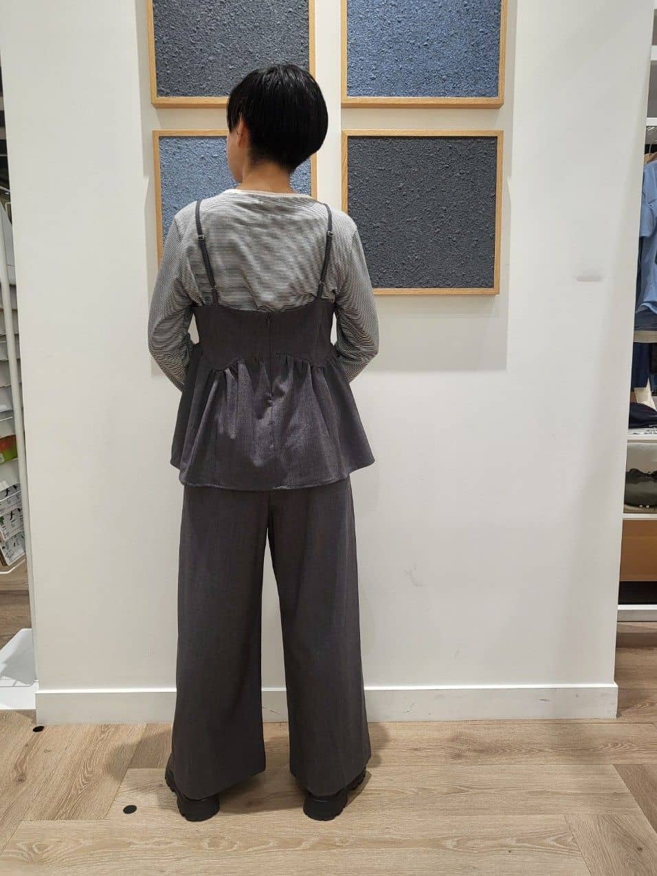 yumiさんの「Dessin｜【セットアップ可・洗える】ギャザーレイヤードキャミソール」を使ったコーディネート