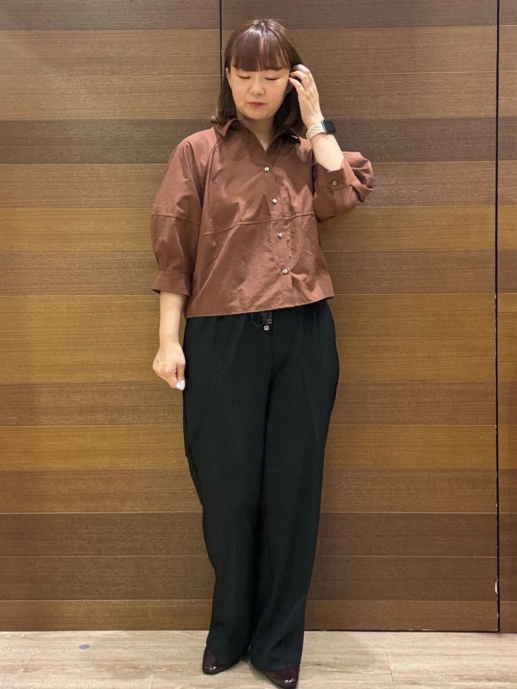 yumeさんの「OPAQUE.CLIP｜切替フォルムシャツ【洗濯機洗い可】」を使ったコーディネート