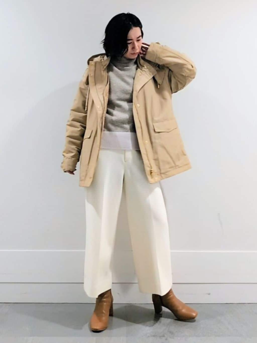 ミズタさんの「UNTITLED｜【8色展開/洗える】ウールカシミヤ ハイネックニット」を使ったコーディネート