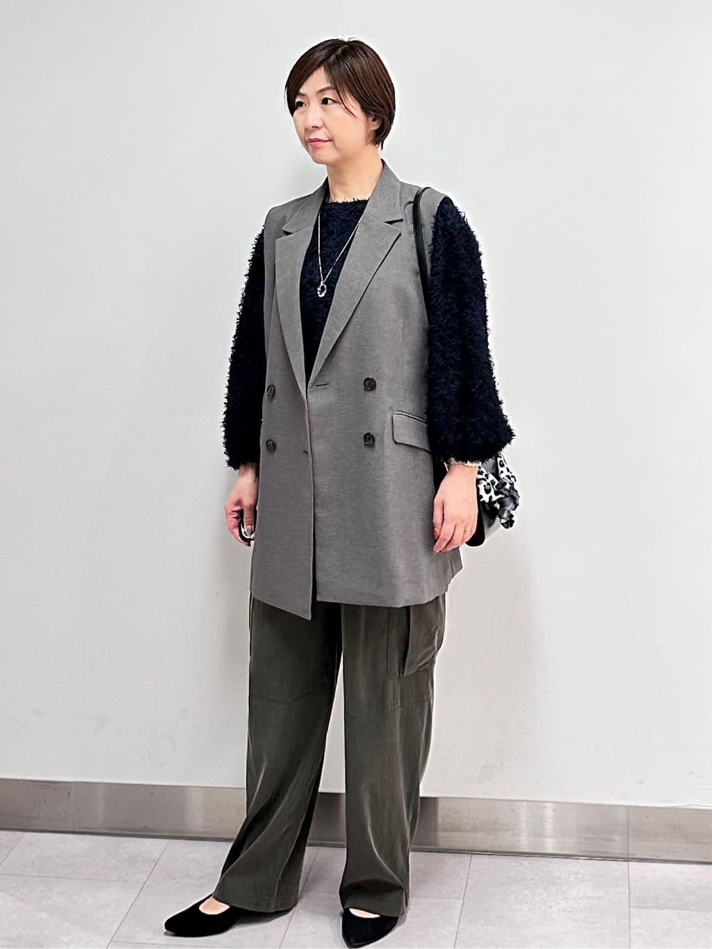 みなこさんの「UNTITLED｜【洗える/1枚で着映え】カットジャカードトップス」を使ったコーディネート