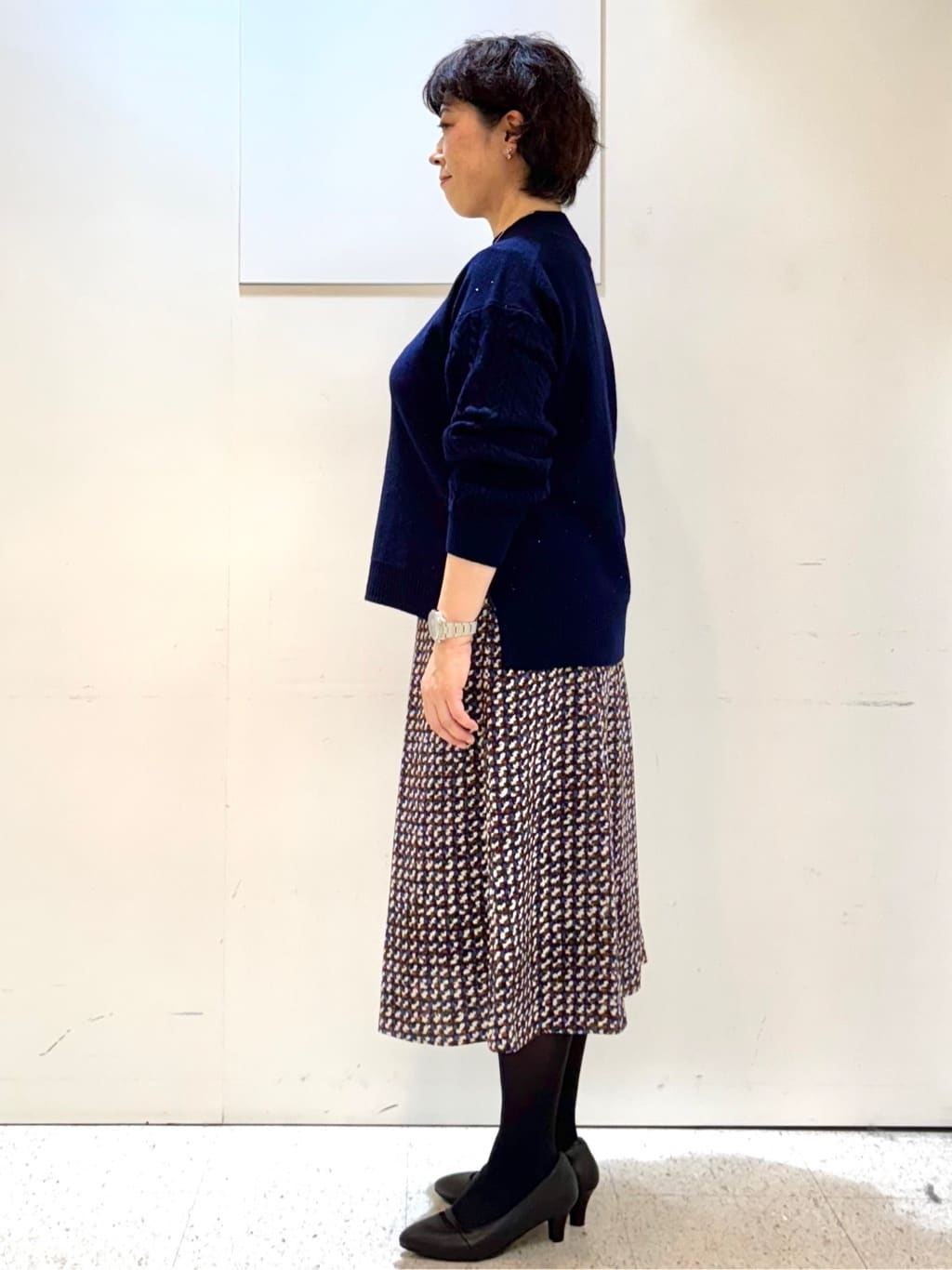 ヤスコさんの「Reflect｜【一枚で着映え◎／ゆったりシルエット】ラメ&times;スパンコールウール混ニット」を使ったコーディネート