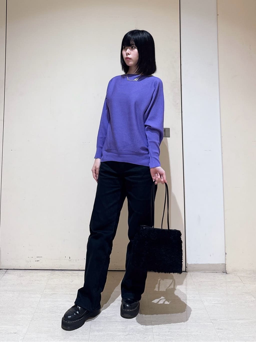 rinaさんの「INDIVI｜【洗える／体型カバー】美シルエットニット」を使ったコーディネート