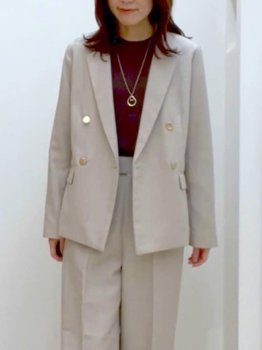  おまつさんの「grove｜【カセット服】ダブルブレストテーラードジャケット」を使ったコーディネート