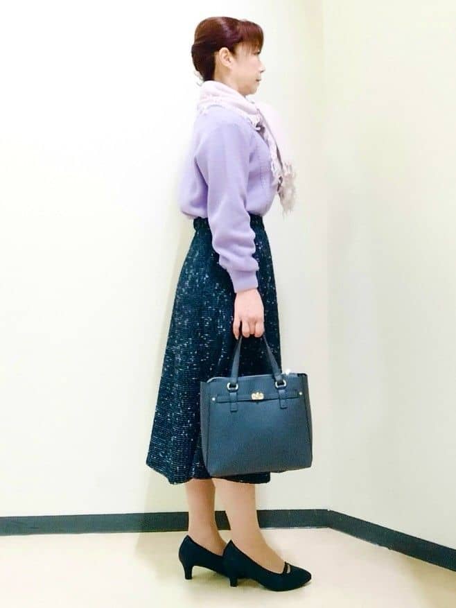 花さんの「Reflect｜【ほんのりラメ感◎】ケーブル柄ニット」を使ったコーディネート