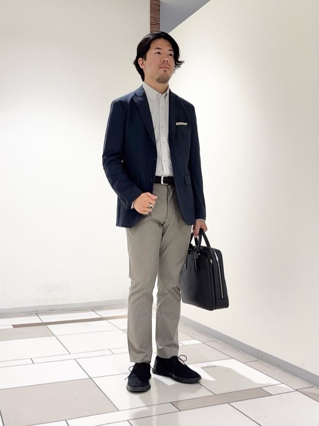及川さんの「TAKEO KIKUCHI｜【360&deg;ストレッチ／セットアップ対応】None Of Stress ジャケット」を使ったコーディネート