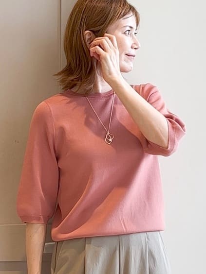 yamakoさんの「grove｜ひんやり多機能・やわらかドライタッチ五分袖プルオーバー」を使ったコーディネート