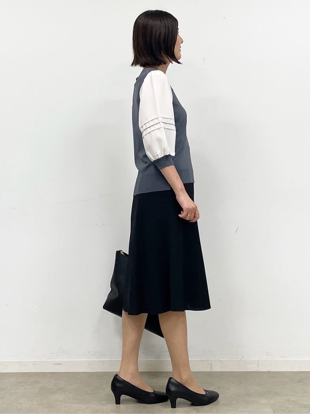 あやたかさんの「Reflect｜【WEB先行カラーあり／手洗い可】ジョーゼットスリーブ&times;ニット」を使ったコーディネート